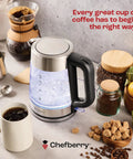 1.7L Electric Kettle For Tea And Water With Borosilicate Glass Body And Stainless Steel Water Path, kitchen setup view