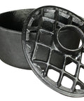 Cast Iron Lattice Steamer Fits Wood Stoves Boosts Room Humidity One Quart Capacity Durable Black Finish with grid top