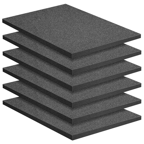 Six Polyurethane Foam Sheets For Toolbox Organization And Top Shelf Gear Protection Grip Tight Cushioning Pads 16 By 12 By 1 Inch stacked view.