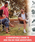 Group enjoying Director Style Outdoor Chair With Side Table And Armrest Caddy, Lightweight Aluminum Folding Camping Chair For Adults