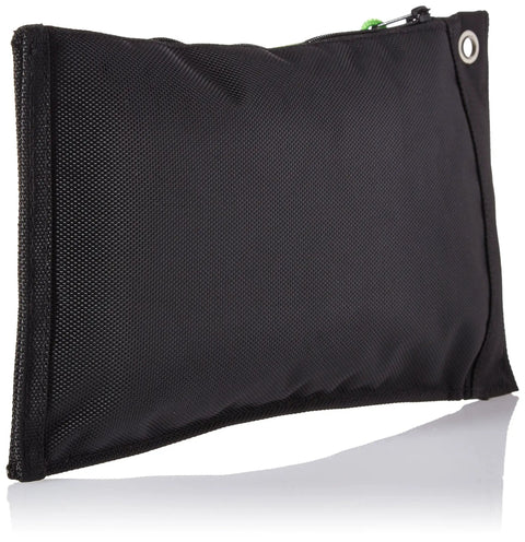 No Stress Waterproof Zipper Storage Pouch For Small HVAC Tools And Accessories, 10.5x7 inch, durable black material.
