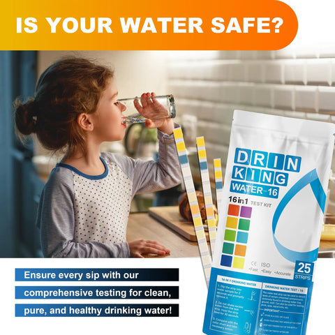 Top Shelf Drinking Water Test Strips Kit For Well Tap And City Water Quickly Checks 16 Essential Parameters in 25 pack.