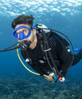 Diver using Mk17 Evo 2 Internal Regulator System with C370 Second Stage, cold water ready, underwater in scuba gear.