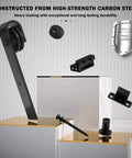 9FT Sliding Barn Door Hardware Kit components, showcasing heavy duty carbon steel roller and track parts.