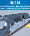 Close-up of fiber optic stripping tool from the Ultimate Fiber Prep Backpack Kit With 27 Essential Fiber Optic Tools.