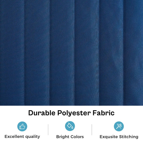 Close-up of navy blue polyester fabric for Curved Bar Hammock With Stand For Two People Heavy Duty Frame Detachable Pillow.