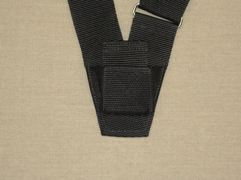 Black Single Web Sling Carrying Belt for Parade Flagpole Holder and Color Guard Gear showcasing webbing material close-up