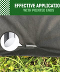 Heavy Duty 6 Inch Galvanized Landscape Staples Pack Of 50 Pro Grade Lawn Ground Spikes And Stakes For Weed Barrier Fabric And Landscaping, Rust Free And Extra Strong Steel For All Weather, shown securing weed barrier fabric on grass.