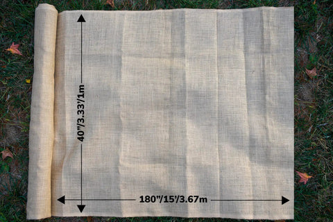 Heavy Duty Burlap Garden Fabric 12 Oz Odorless Food Grade For Weed Blocking And Erosion Control, 40 Inch Wide By 15 Feet Long