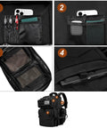 Rugged 45L Tactical Backpack for Men and Women With MOLLE System Assault Pack with various compartments displayed.
