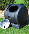Compost Wizard EnviroTumbler Black With Aeration Vents And Six Point Five Cubic Feet Capacity Rolling Portable Design