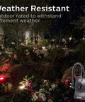 Outdoor Light Sensing Plug In Mechanical Timer With Dual Polarized Outlets For Yard And Patio Lighting in rain, showing weather-resistant design.