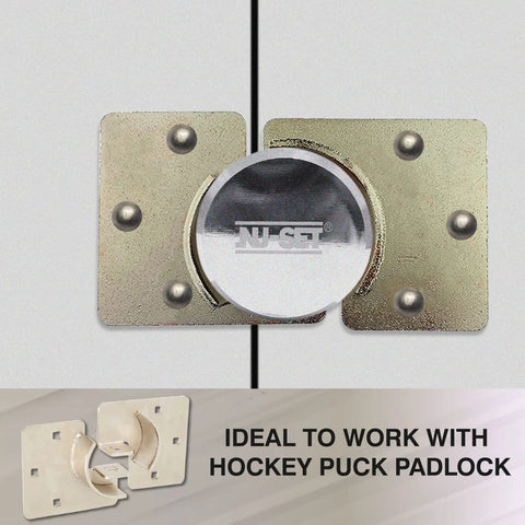 Heavy Duty Hidden Shackle Padlock For Trailers And Pucks Solid Steel Lock With Weatherproof Chrome Finish Reinforced 73mm Case Keyed Alike Set Tough As Nails Security Hasps For Trailer Doors shown with trailer door hasps.