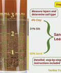 Do It Yourself Soil Texture Test Kit With Calibrated Jar Easy Hands On Way To Measure Soil Layers And Structure Learn Plant Compatibility Plan Amendments And Grow A Healthier Garden With Clear Instructions showing sandy loam composition in jar with measurements
