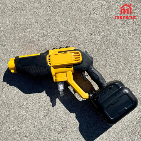 Yellow cordless washer tool part of 5 Pack 3/4 Inch Pressure Washer Parts Kit for 20V Max Cordless Washers Water Inlet Filter Connectors