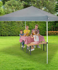 Family under 12x12 Canopy Replacement Top For Pop Up Shade Heavy Duty PU Coated 150D Oxford Fabric Gray Cover Only