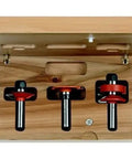 Cmt 3-Piece Glass Panel Set in Hardwood Case, Carbide