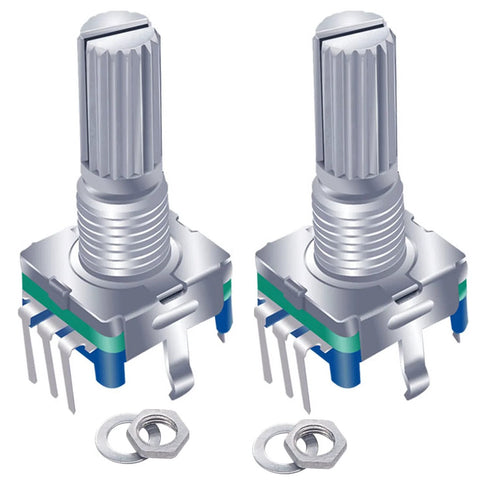 Five Pack Rotary Encoder Switch Push Button EC11 360 Degree Rotation With 5 Pins And 20 Detents Digital Potentiometer Module With Knob Cap