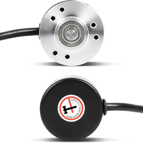 Front and rear view of Ultra-Precise 600 Ppr Incremental Rotary Encoder 5V-24V AB Two-Phase Optical Shaft Encoder 6mm Shaft