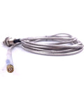Coiled Eddy Current Displacement Sensor ML33-A-R 5mm With RS485 Signal Output in flexible stainless steel sheath, close-up view.
