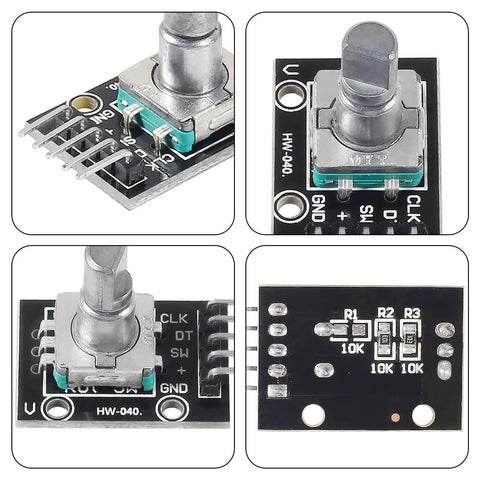 4 Pack KY 040 Rotary Encoder Modules With Knob Caps For DIY Microcontroller Projects, 360 Degree Rotation, circuit details
