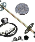 740mm Go Kart Rear Axle Kit Complete with Brake Assembly and T8F Chain Sprocket for DIY Go Kart Quad Trike and Golf Cart Build