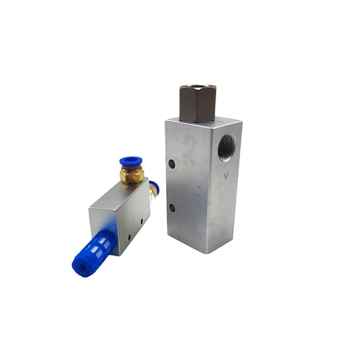 Pneumatic Pressure Controlled Vacuum Generator Valve For CV 10HS 15HS 20HS And 25HS High Negative Venturi Air Exhaust Ejectors Rock Solid One Piece Assembly CV 25HS Kit, metal valve components on white background