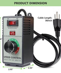AC Motor Speed Controller 120V 15A Max - Variable-Speed Controller & Fan Speed Control with LED display and 3 ft cord