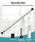 Sliding Door Security Bar,17-50 inch Adjustable Window Security Bars with Rubber Tips for Sliding Glass Door/Home Apartment/Child Safety/Burglar Proof (White - 4 Pack). Image showing adjustable bar components.