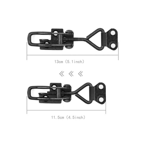 Adjustable Black Toggle Clamp Latch Set With Lock Hole And 550 Lbs Holding Capacity Heavy Duty Quick Release Metal Pull Latches
