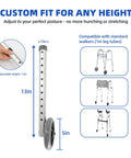 Replacement Heavy Duty Aluminum Caster Wheels For Standard Walker Aids with adjustable height, compatibility with 1in leg tubes