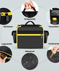 Air Compressor Bag Case For 20V Max Tire Inflator DCC020IB Compatible With DEWALT Cordless Tools Storage Organizer, features labeled