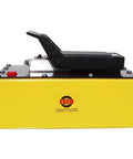 ✝️ Air Hydraulic Pump, 5 Quart Metal Reservoir, 10,000 PSI replacement side view with yellow ESCO branding