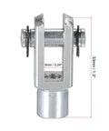 Front view of Air Cylinder Rod Clevis End 33mm Length M6x1 Female Thread Y Connector, 2pcs, showing dimensions and alloy body.