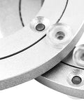 Heavy Duty Aluminium Alloy Turntable Bearing for Lazy Susan Rotating Plate, close-up of 12-inch swivel turntable hardware detail