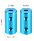Rigid shaft coupling 1/8 in to 1/8 in with set screws, aluminum alloy, 20mm length, 10mm OD, for precision torque transfer in CNC builds