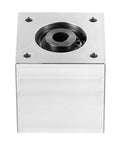 Bevel Gearbox 90 Right Angle 1 To 1 With 8mm Shaft Aluminum Frame Boss DIY, top view showing aluminum housing and bore.