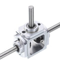 Bevel Gearbox 90 Degree Right Angle 1 To 1 Reversing Gearbox With Dope Dual Output Shafts, 1 Module 20 Teeth Bevel Gear, Aluminum Frame, 8mm Shaft