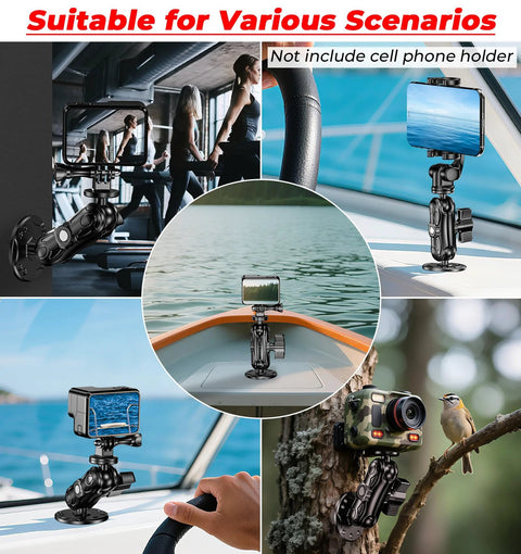 Aluminum Alloy Camera Mount With One Quarter Inch Tripod Adapter For GoPro Insta360 DJI Action Cameras, boat and car use