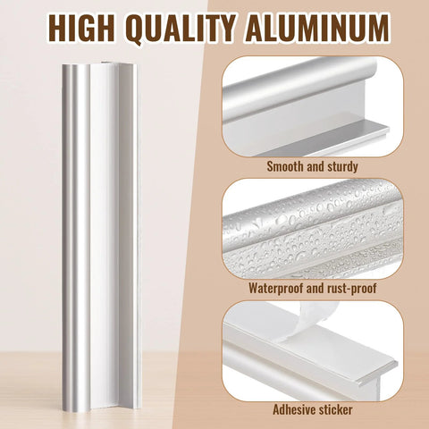 Four Pcs SelfAdhesive Edge Finger Pull Door Handles, high-quality aluminum, waterproof, rust-proof, and adhesive sticker details