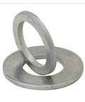 Close-up of 1.5mm Aluminum Flat Gasket Washers Set 50 Pcs Mixed Sizes 21x27 And 22x29 showing circular design and thickness