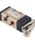 2 Position 5 Way Pneumatic Hand Pull Valve Roller Type Pneumatic Mechanical Valve 1/4" PT Port Aluminum Alloy Pneumatic Switch Valve MV-09