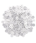 Pile of Aluminum Pop Rivet Washers For One Eighth Inch Rivets 250 Pack, showing silver metal rings for secure fastening.