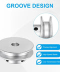 Fixed-bore aluminum pulley with an 8mm bore and 40mm OD, 7mm groove, silver finish, designed for precise belt alignment and quiet operation.