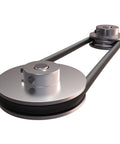 Side view of lightweight 8mm bore aluminum single groove pulley with 60mm outer diameter for 6mm PU belt drives in compact belt system setup