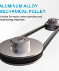 Fixed-bore aluminum pulley with an 8mm bore and 40mm OD, 7mm groove, designed for 5–6mm PU belts, shown with connecting rods.