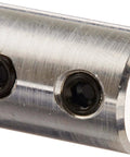 Aluminum Rigid Coupling, 1/4" Bore, 1/2" Outside Diameter, 3/4" Length, #10-32 x 1/8" Set Screw, side view