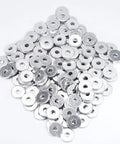 Aluminum Back Up Rivet Washers For Three Sixteenth Inch Rivets Pack Of 300 piled on white background