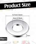 Close-up of an aluminum washer from a 600 Pieces Aluminum Backup Pop Rivet Washers 3/16 X 1/2 Inch For Boats And Cars pack.