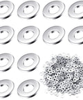 600 Pieces Aluminum Backup Pop Rivet Washers 3/16 X 1/2 Inch For Boats And Cars displayed with multiple washers